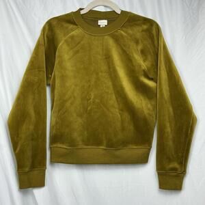 Women's Medium A New Day Crewneck Velour Pullover Sweatshirt Olive Green SIZE XS